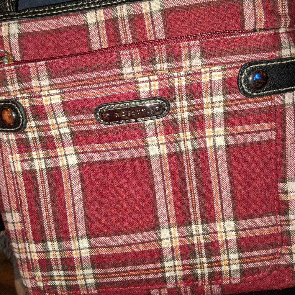 Red checkered purse